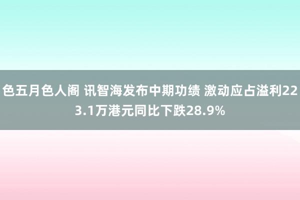 色五月色人阁 讯智海发布中期功绩 激动应占溢利223.1万港元同比下跌28.9%