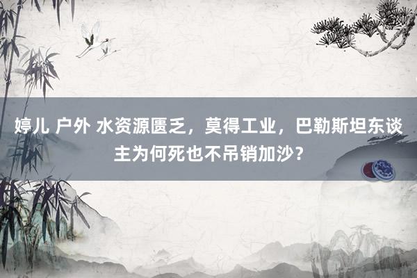 婷儿 户外 水资源匮乏，莫得工业，巴勒斯坦东谈主为何死也不吊销加沙？