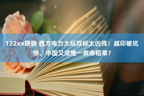 122xx晓晓 西方电力大玩双标太凶残！越印被坑惨，中国又成惟一救命稻草？