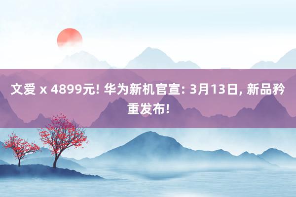 文爱 x 4899元! 华为新机官宣: 3月13日， 新品矜重发布!