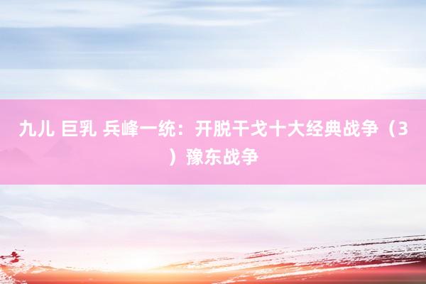 九儿 巨乳 兵峰一统：开脱干戈十大经典战争（3）豫东战争