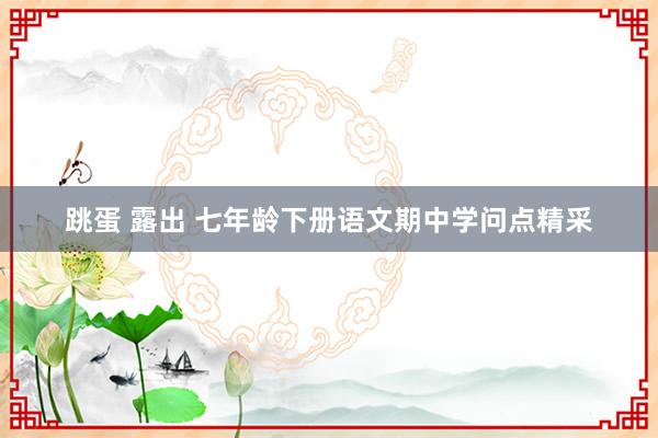 跳蛋 露出 七年龄下册语文期中学问点精采