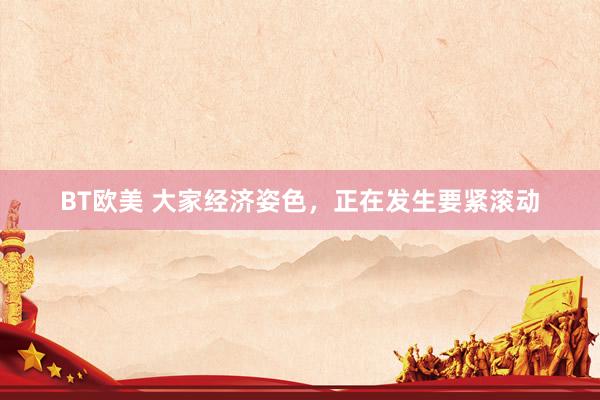 BT欧美 大家经济姿色，正在发生要紧滚动